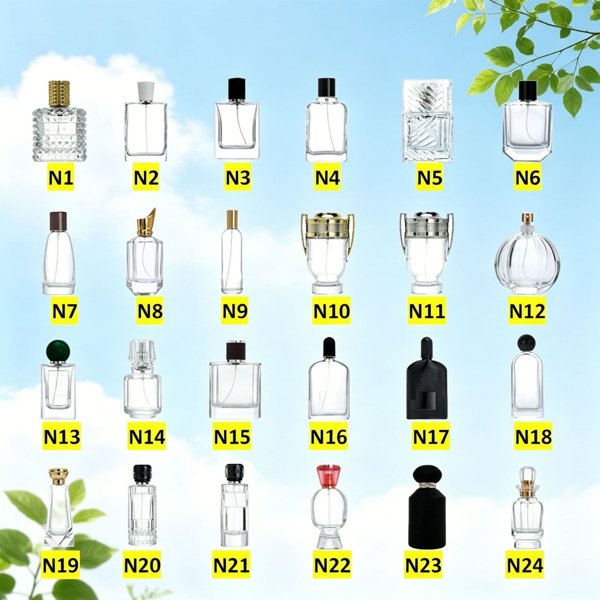 Cross-border Transparent Glass Snap Spray Perfume Bottle 100ml Portable Cosmetic Refillable Bottle Unique Shape