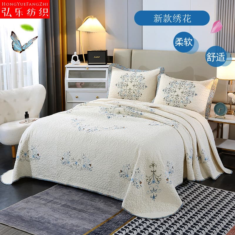 Palace Embroidered Bedspread Three-Piece Bedding Set Factory Wholesale Wedding