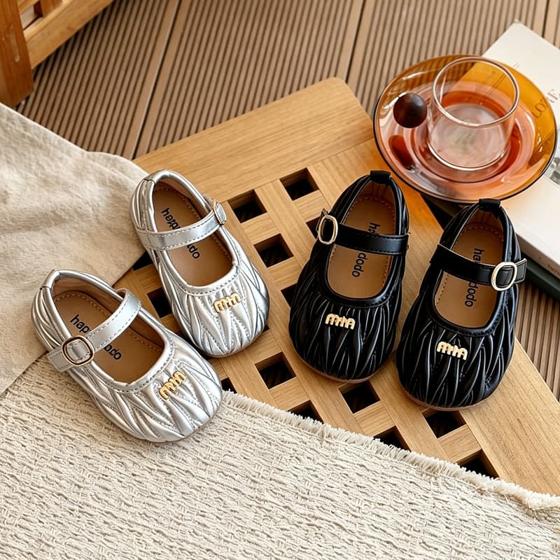 Korean Style Girls Leather Shoes Spring Autumn New Children Loafers Mary Jane Shoes Soft Sole Baby Shoes