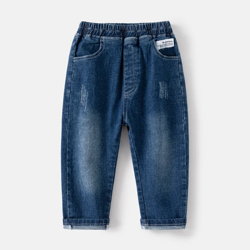 Boys' Denim Pants Spring/Autumn Fashionable New Korean Style Baby Toddler Pants Cartoon Trendy Children's Spring Long Pants Cross-Border