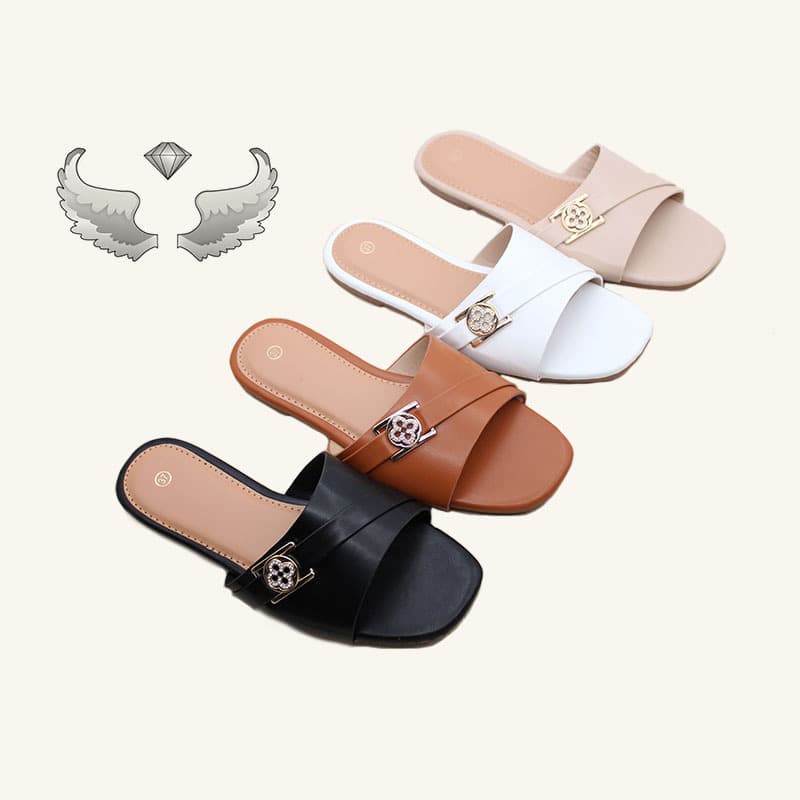 Belize Wholesale In Stock Women's Shoes Fashion Decorative Flat Wear-Resistant Slippers Fashion Slippers