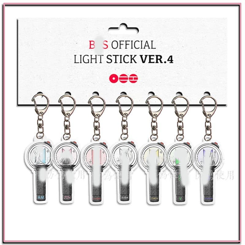 BTS Bangtan Boys Graffiti Name Support Light Keychain - Jungkook V Acrylic Set Pendant