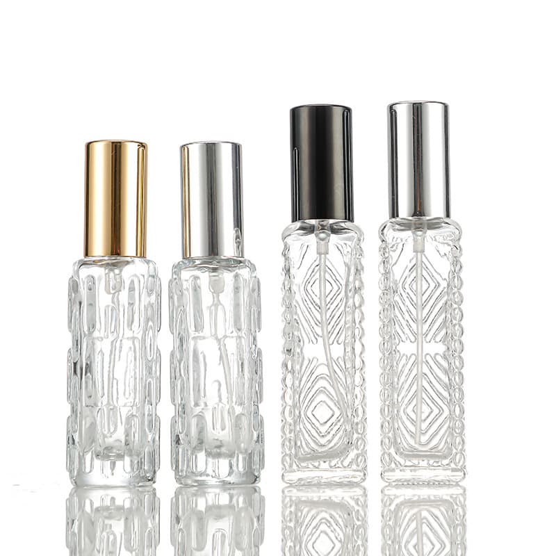 Manufacturer wholesale 10ml perfume bottle, bitter melon bottle, 12ml square rhombus spray, transparent high-value repackaged glass bottle