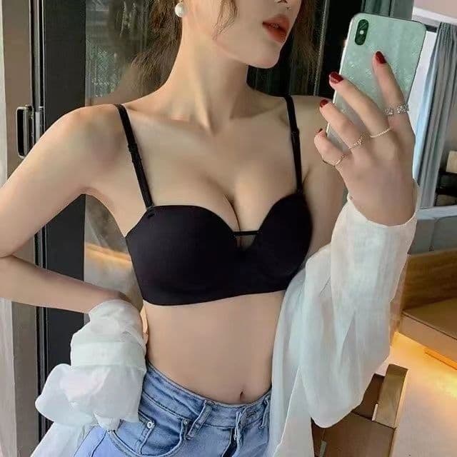 Invisible Strapless Bra for Women Summer Push Up Non-Wire Lift Adjustable Anti-Slip Backless Bra for Small Bust