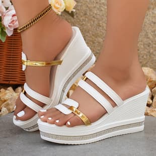 Cross-border Trade Plus Size Platform Sandals for Women 2026 Summer New European and American Style Fashion Casual Outdoor Slippers
