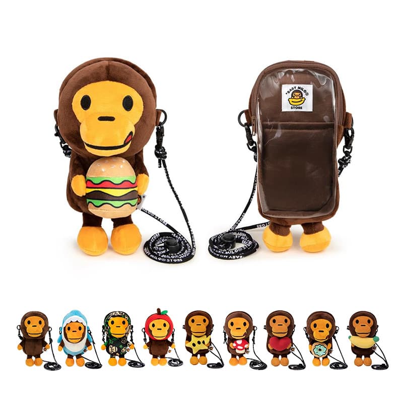 Japanese Trendy Brand Bapex Milo Monkey Children's Crossbody Bag, Camouflage Phone Bag, Cartoon Street Style