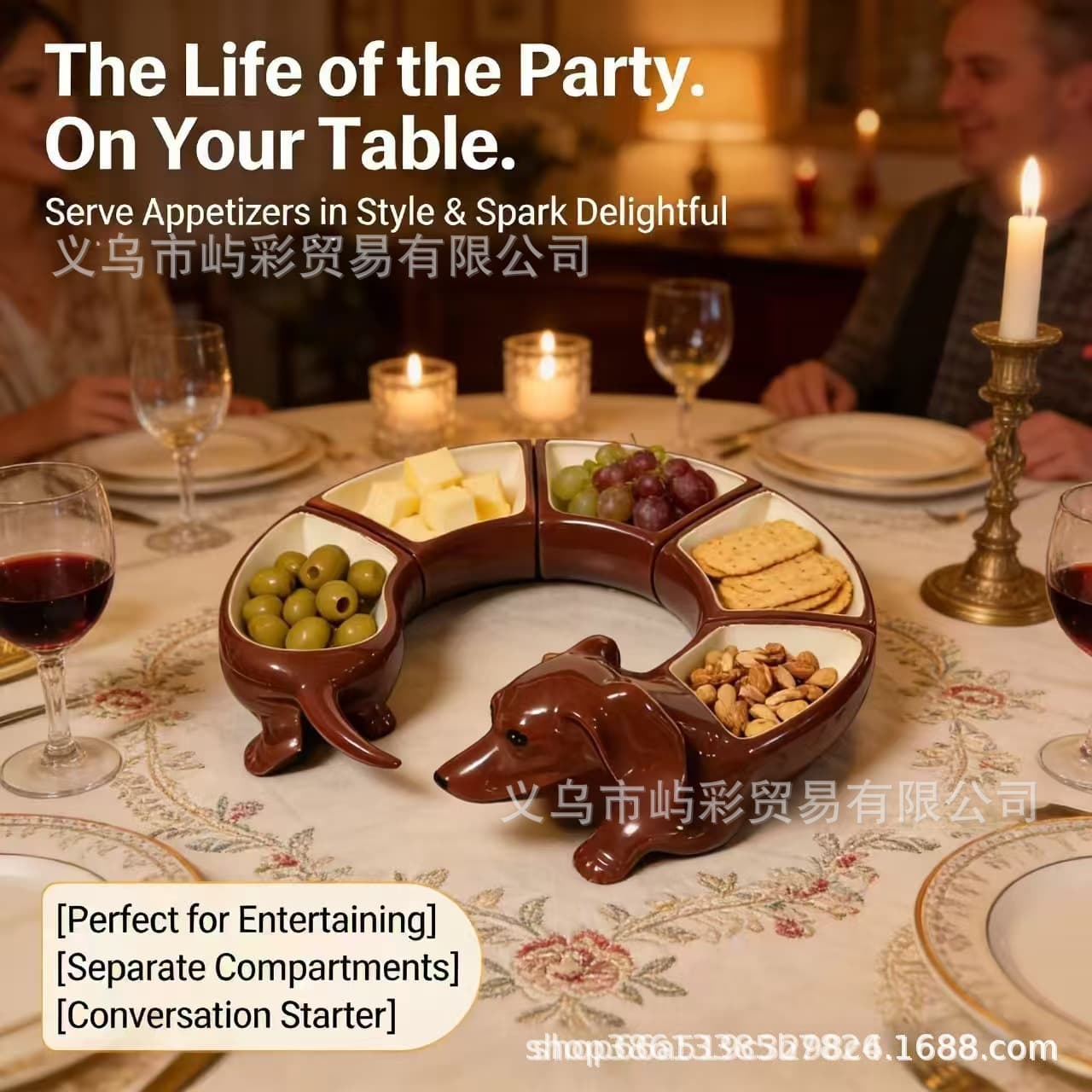 Cross-Border Vintage Five-Piece Dachshund Serving Dish Set