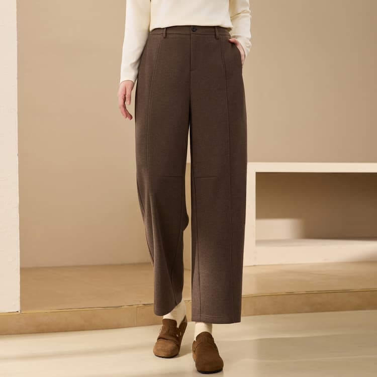 【Comfortable Elastic Back Waist Pants】Xianlixiu Plus Size Women's Simple Office Casual Pants for Curvy Women, Winter New Style
