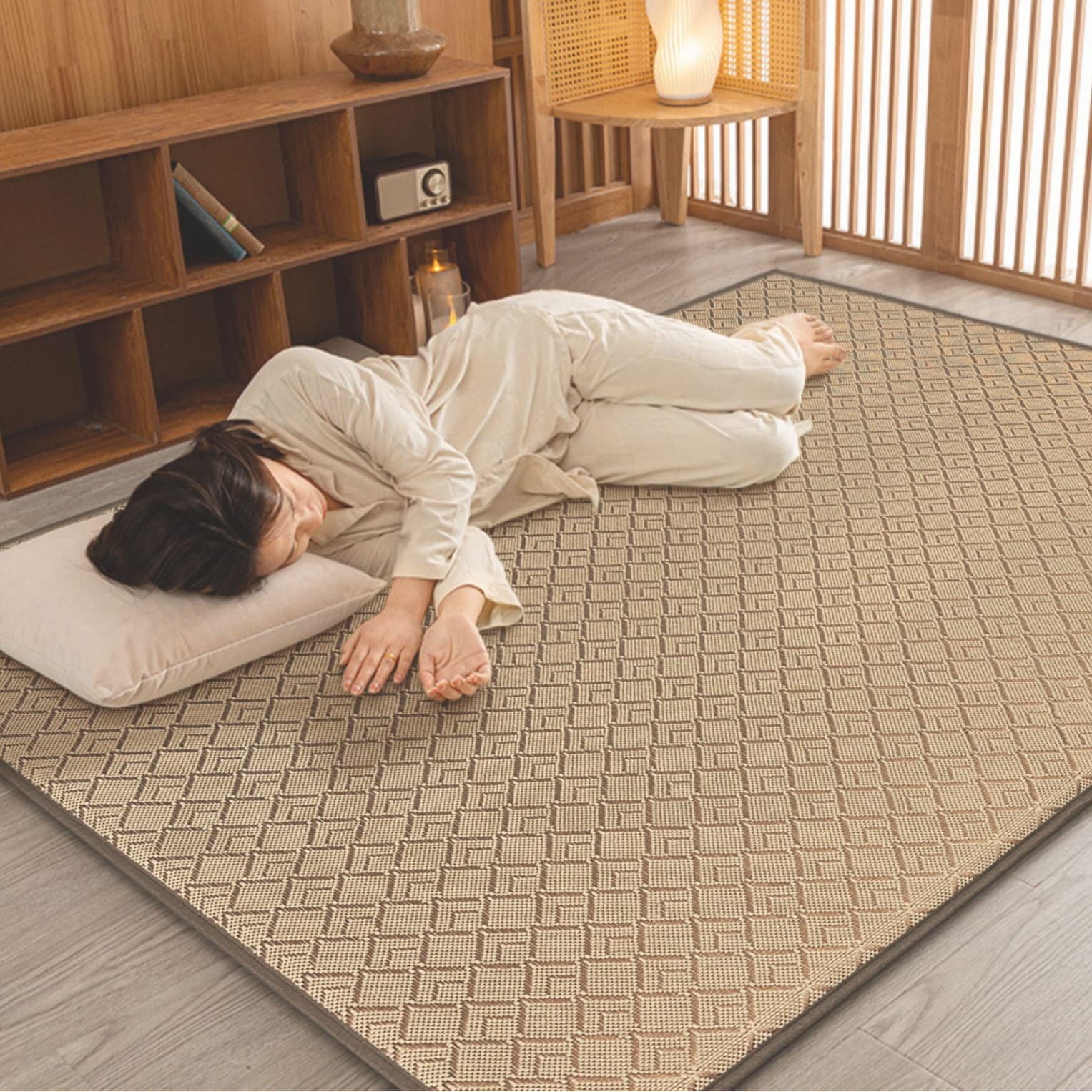 Summer Ice Vine Mat Thick Carpet for Living Room Kids Play Mat Bedroom Tatami Mattress Floor Sleeping Cool Mat