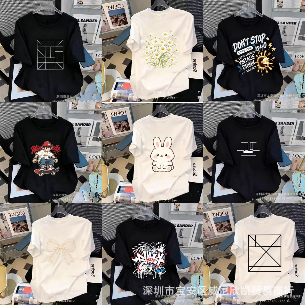 Street Stall Short Sleeve T-Shirt Women Direct Wholesale Korean Japanese Summer Plus Size Loose Versatile Women's T-Shirt Base Layer Trendy Brand