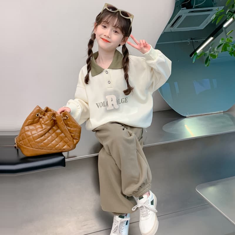 Girls' Fall Outfit Set 2026 New Children's Stylish Trendy Girls Spring Autumn Sports Sweatshirt Two-Piece Set