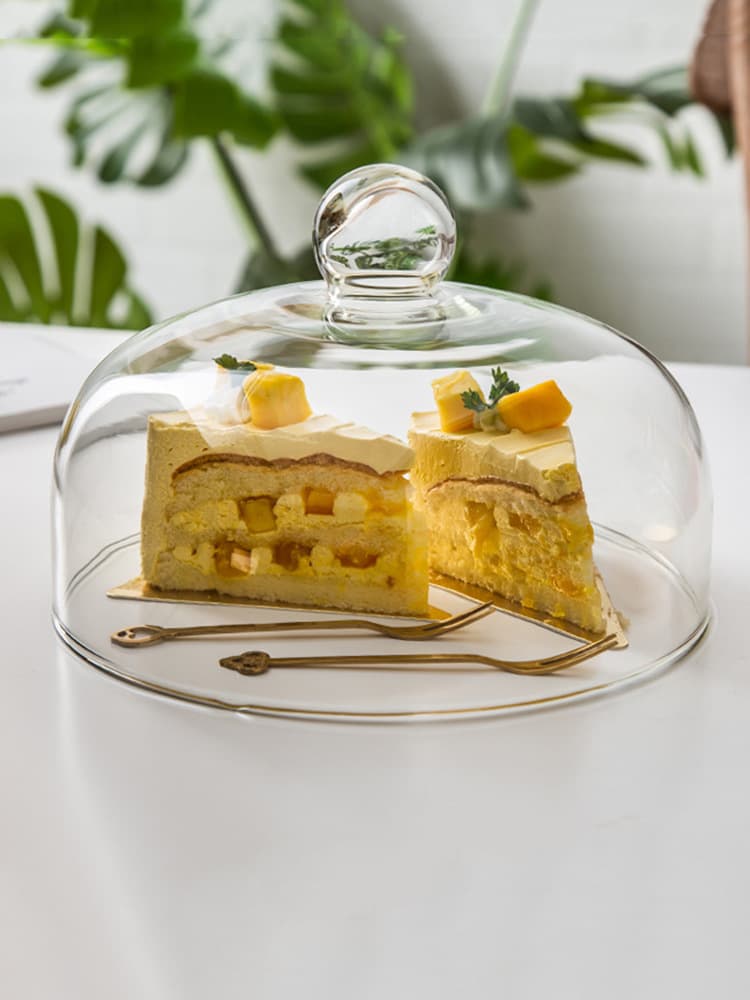 Microwave Cover Glass Dome Fruit Plate Transparent Cake Lid Cover Round Food Dust Cover