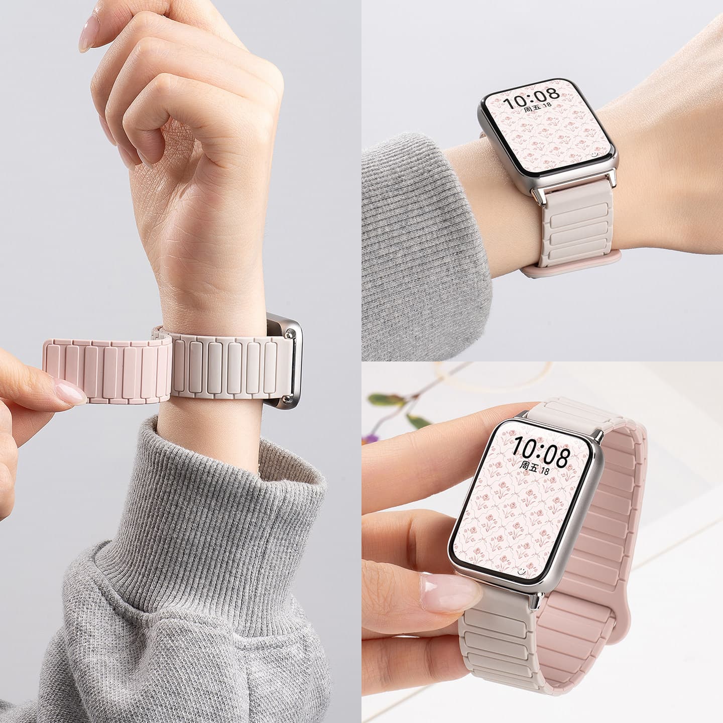 [Same Model as Zhang Jingyi] Suitable for Xiaomi Mi Band 9Pro Strap 8Pro Magnetic Redmi Watch6 Silicone Premium