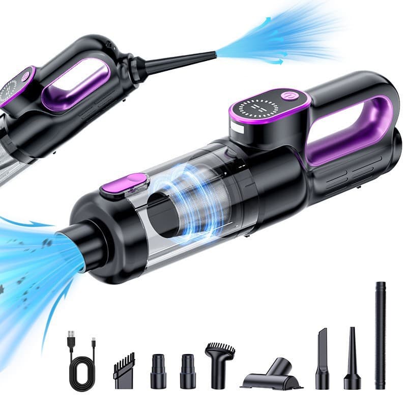 Cross-Border Car Vacuum Cleaner High-Power Brushless Portable Rechargeable Handheld Vacuum Cleaner Blow and Suction Dual-Purpose Vacuum Cleaner