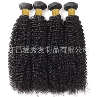12A Kinky Curly Human Hair African Small Curl Real Human Hair Weft European and American Wig Explosion Hair Style