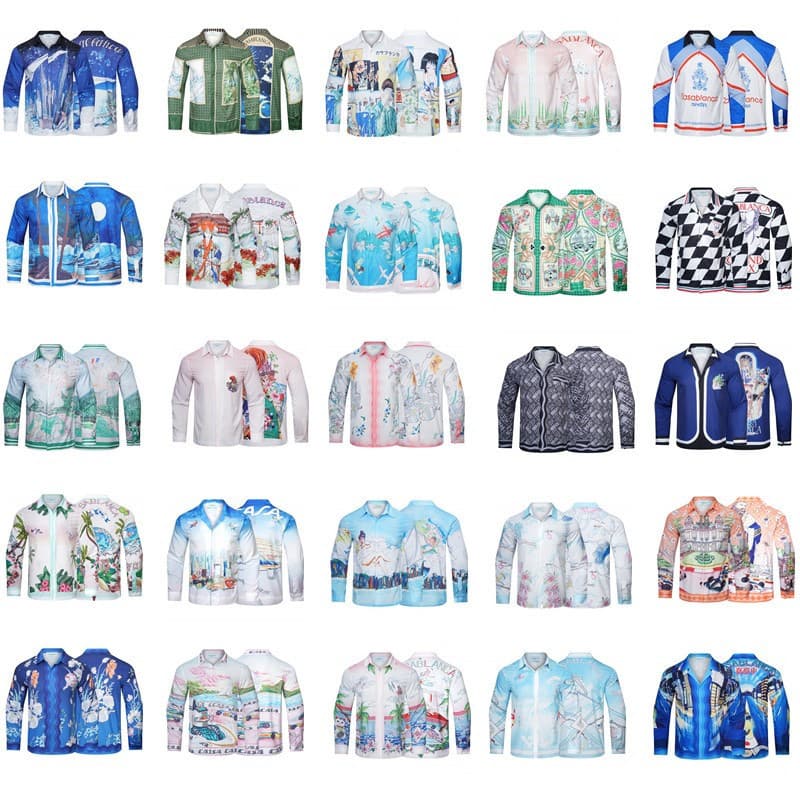 CASA Autumn Trendy Casablanca Digital Print Men's Patterned Shirt Fashion Long Sleeve T-Shirt Shirt