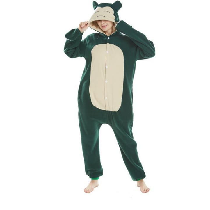 Autumn/Winter Flannel Animal Cartoon Onesie Pajamas for Men and Women Couples Homewear Snorlax Wholesale