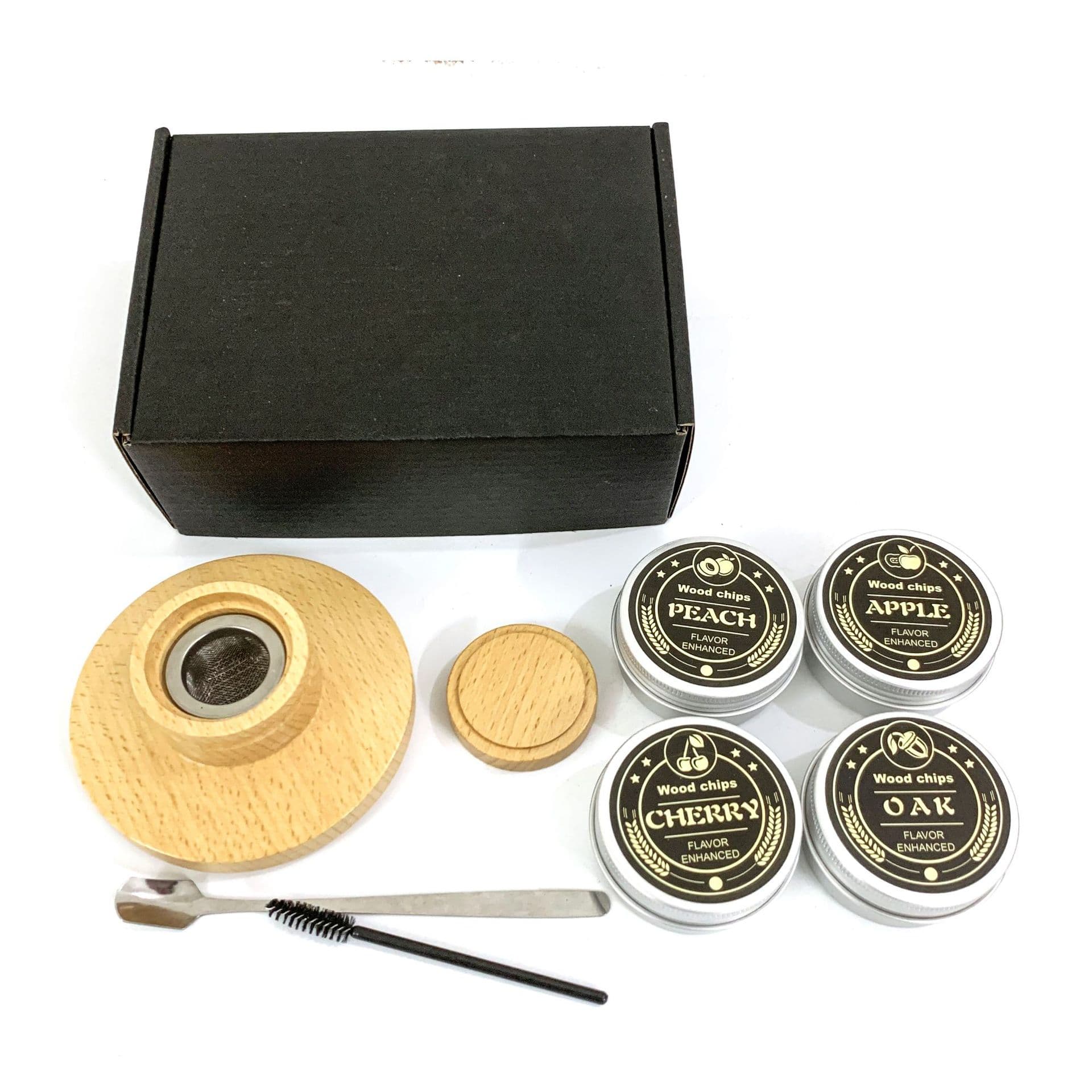 Factory Stock Beech Wood Cocktail Smoking Set Whiskey Smoking Wood Lid Multi-Flavor Wood Chips Cross-Border Smoking Tool