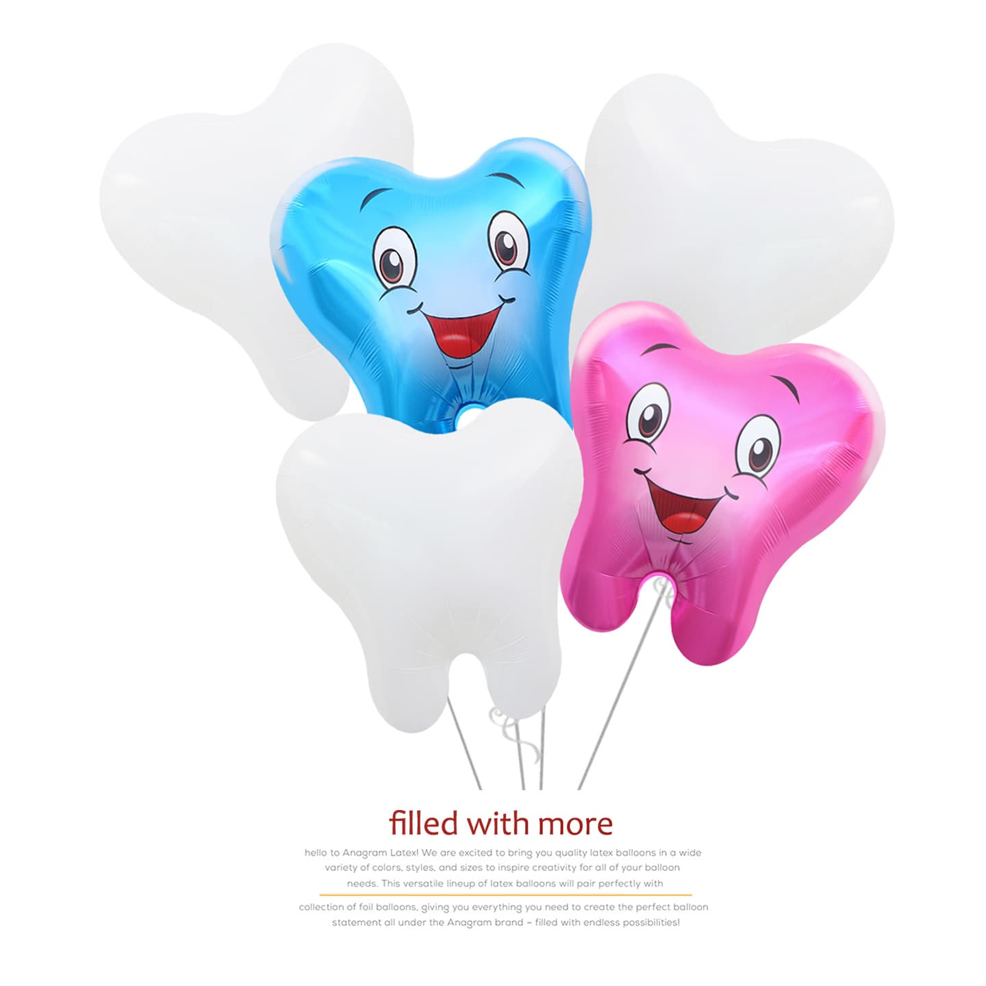 Dental Clinic Decoration Theme Teaching Prop Toy Balloon Oral Tooth Shape Cartoon Aluminum Foil Cute Balloon