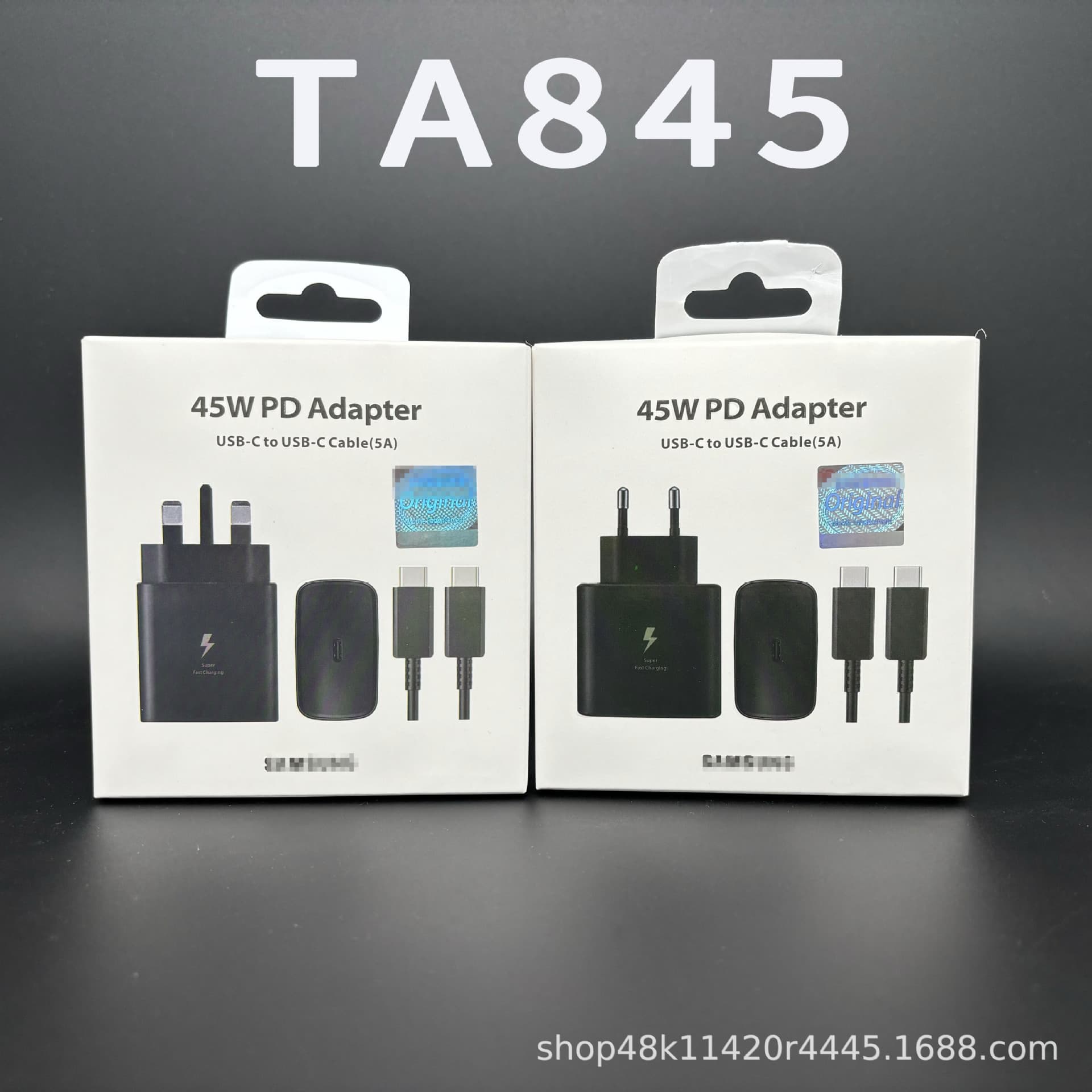 Original T845 charger for Samsung phones, 45W European/UK standard, SuperCharge 2.0.