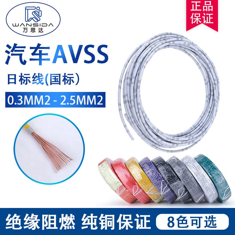 AVSS 0.3/0.5/0.85/1.25 Square Oil-Resistant Eco-Friendly Insulation Ultra-Thin Low-Voltage Automotive Electronic Wire