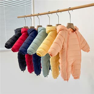 Newborn Baby Romper Winter Thick Down Cotton Outfit Set for Going Out, Cross-Border