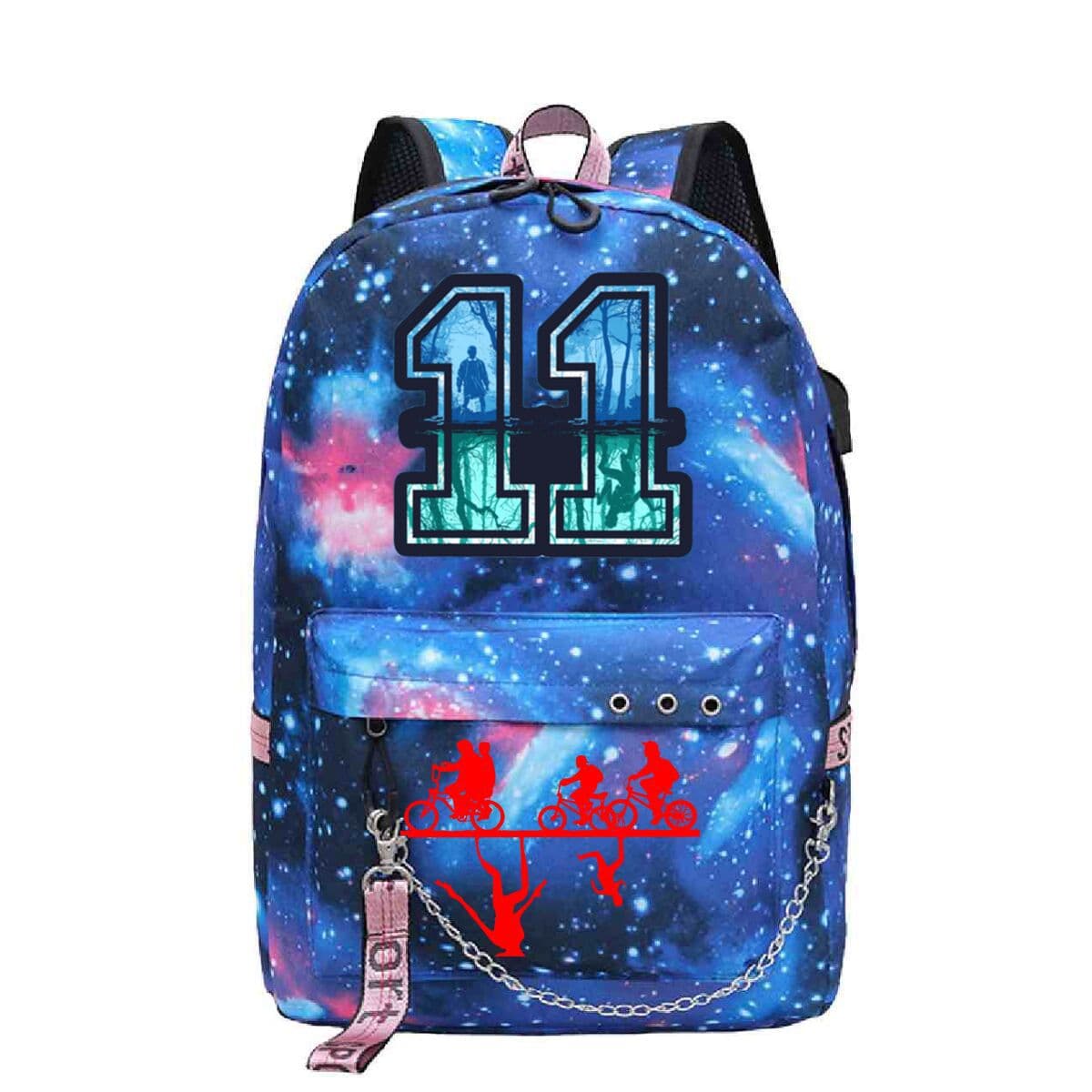 Cross-border Stranger Things Webbing Chain Personality Backpack Casual Travel Large Capacity Student Schoolbag