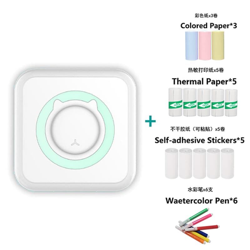 Cross-Border Wrong Question Mini Pocket Printer Thermal Printing Bluetooth Connection Photo Text Label Factory Wholesale