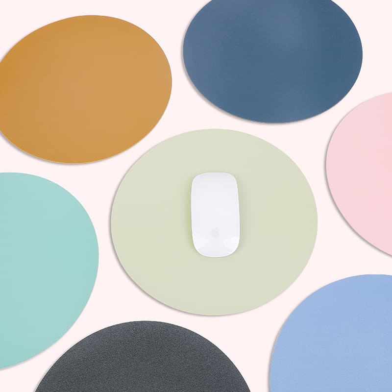 Round Mouse Pad Small Single/Double Sided Solid Color Computer Office Game Desk Mat Non-Slip Custom