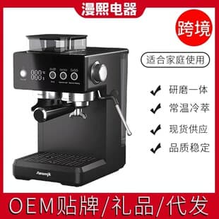 Cross-border Manual Coffee Grinder, Home Small Cold and Hot Dual Extraction Italian Espresso Coffee Maker with Grinder and Milk Frother