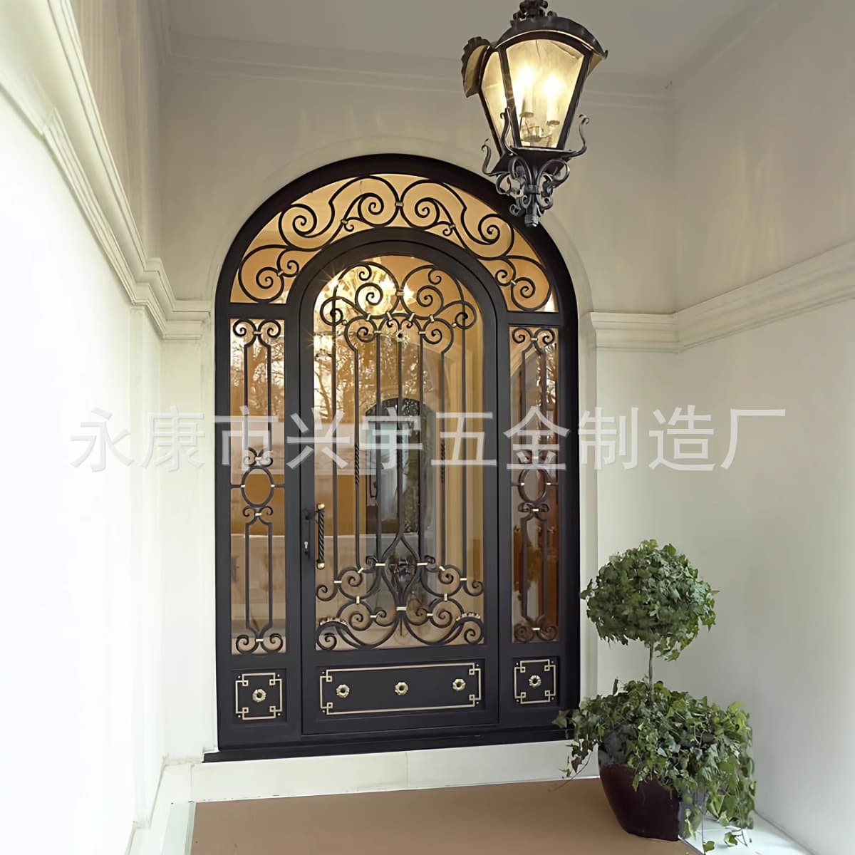 French Wrought Iron Gate, Vintage Style Forged Metal Scrolled Iron Door, Export Best-seller, Factory Direct Shipping