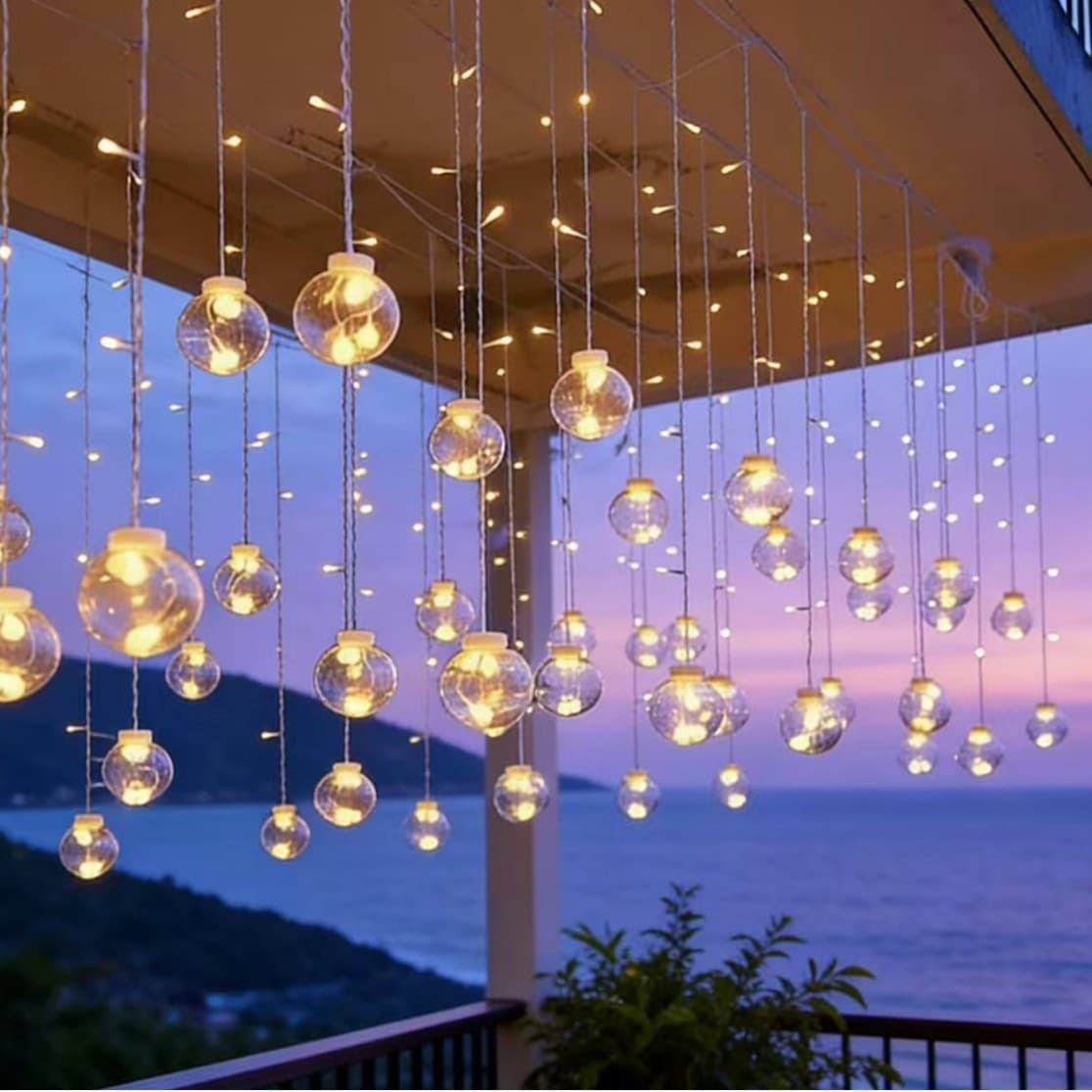 Solar wishing ball curtain light LED light star light camping atmosphere light outdoor courtyard balcony decorative light