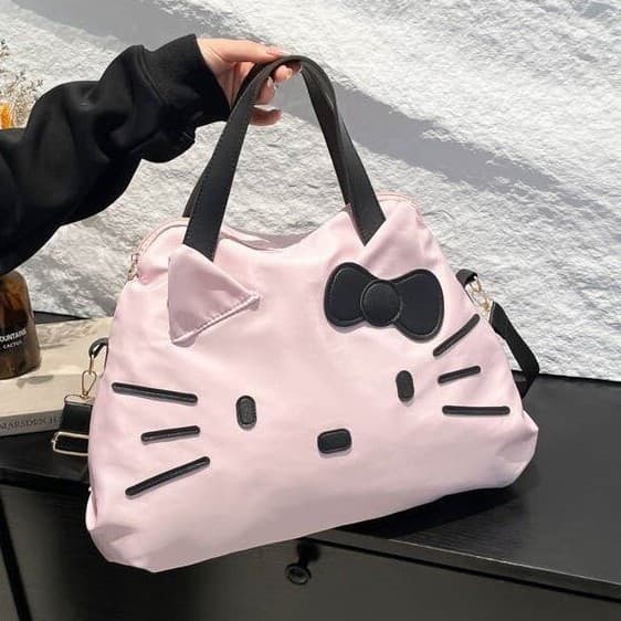 Large-capacity portable short-distance travel bag KT business trip luggage bag Hello Kitty casual shoulder bag cartoon tote bag for women