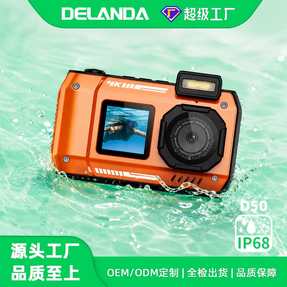 New underwater camera HD dual screen 4K digital camera underwater sports cross-border wholesale