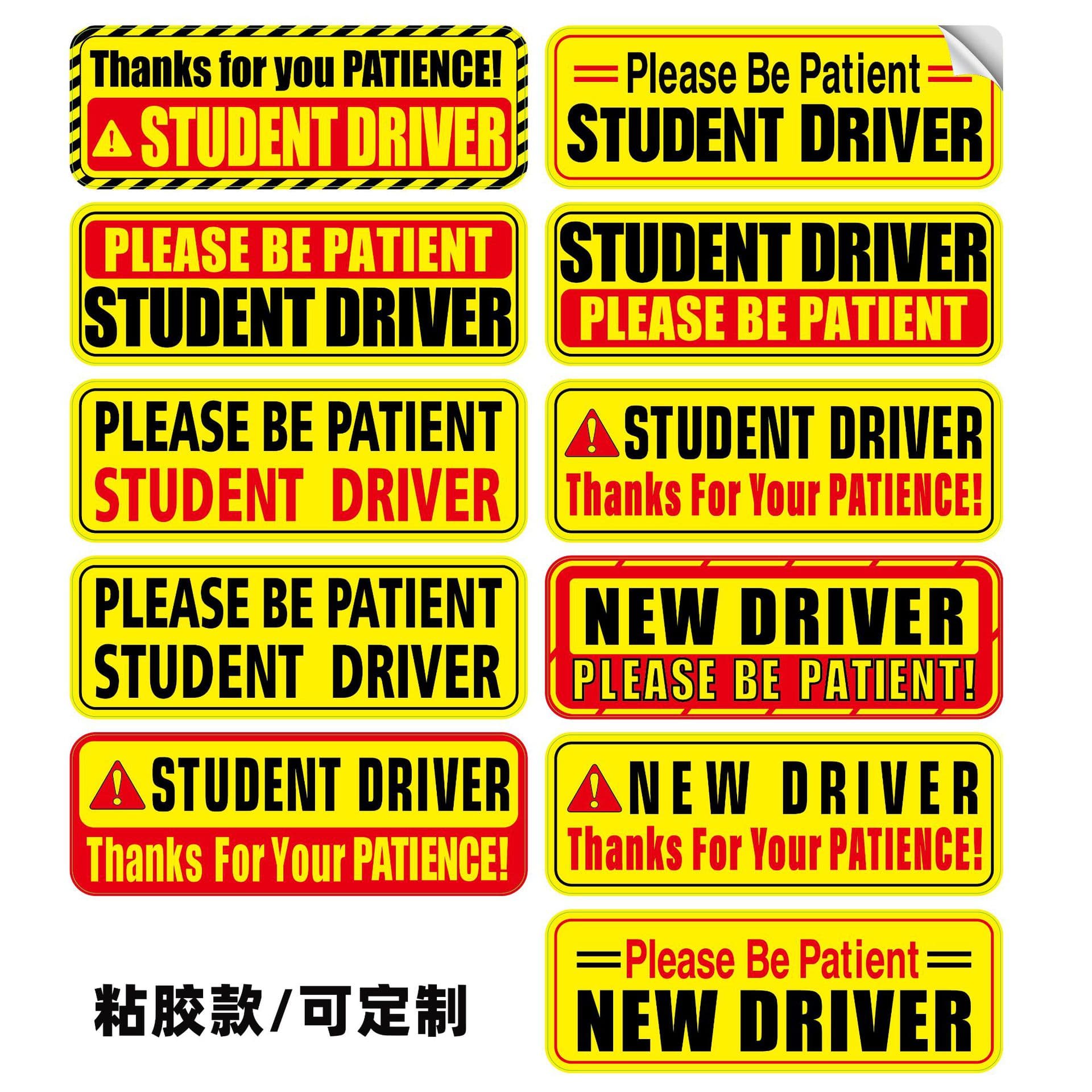 New Driver Student Driver Intern Driver Waterproof Car Sticker Didi Brand Body Decal Customizable Size for Amazon Europe North America
