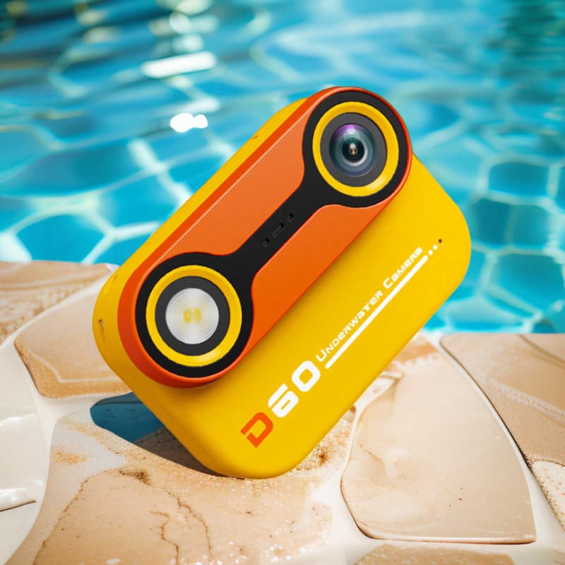 Waterproof camera (3-meter underwater capability), suitable for children, diving, and swimming; 2.4-inch high-definition screen digital camera.