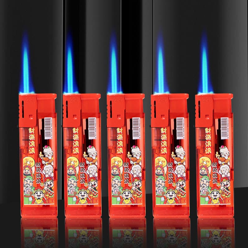 Hengtu Factory 288 Large King-Size Thickened Jet Lighter, Transparent Red, Refillable with 3D Printing Option