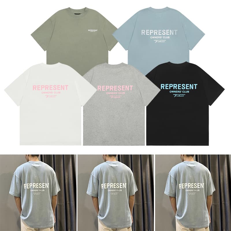 REPRESENT The Owners Club slogan logo print beautiful trendy simple summer short-sleeved T-shirt for men and women