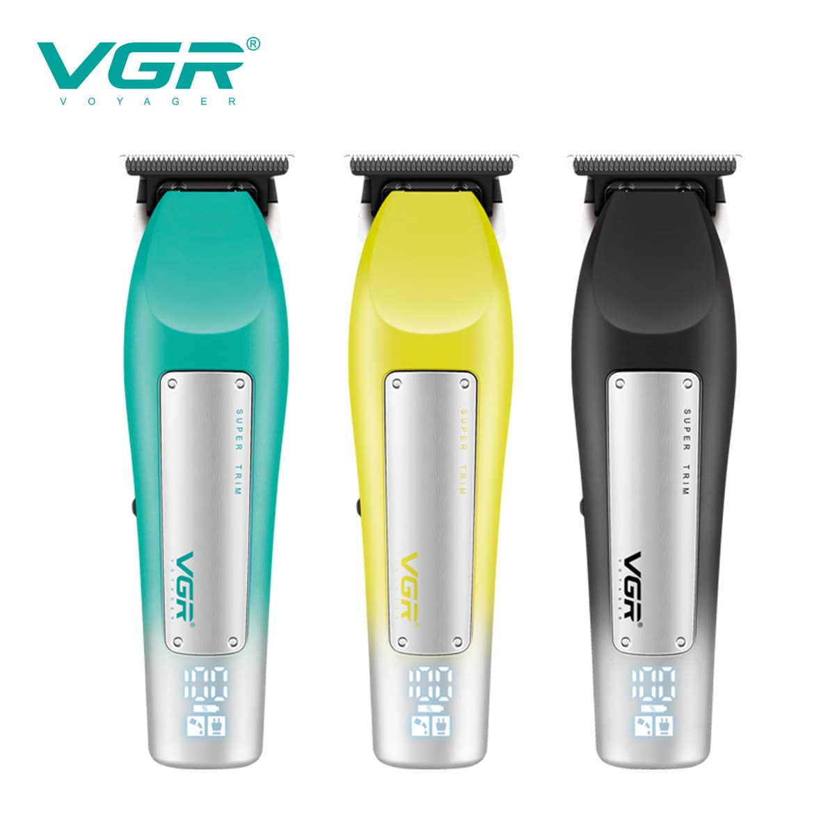 VGR939 cross-border new rechargeable hair clipper retro oil head engraving digital display electric clipper gradient hair salon clipper