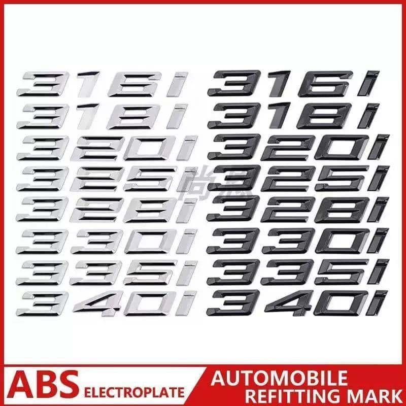 Applicable to BMW Car Logos for the New 3 Series, Including 350i, 340i, 330i, 325i, 320i Rear Tailgate Displacement Labels