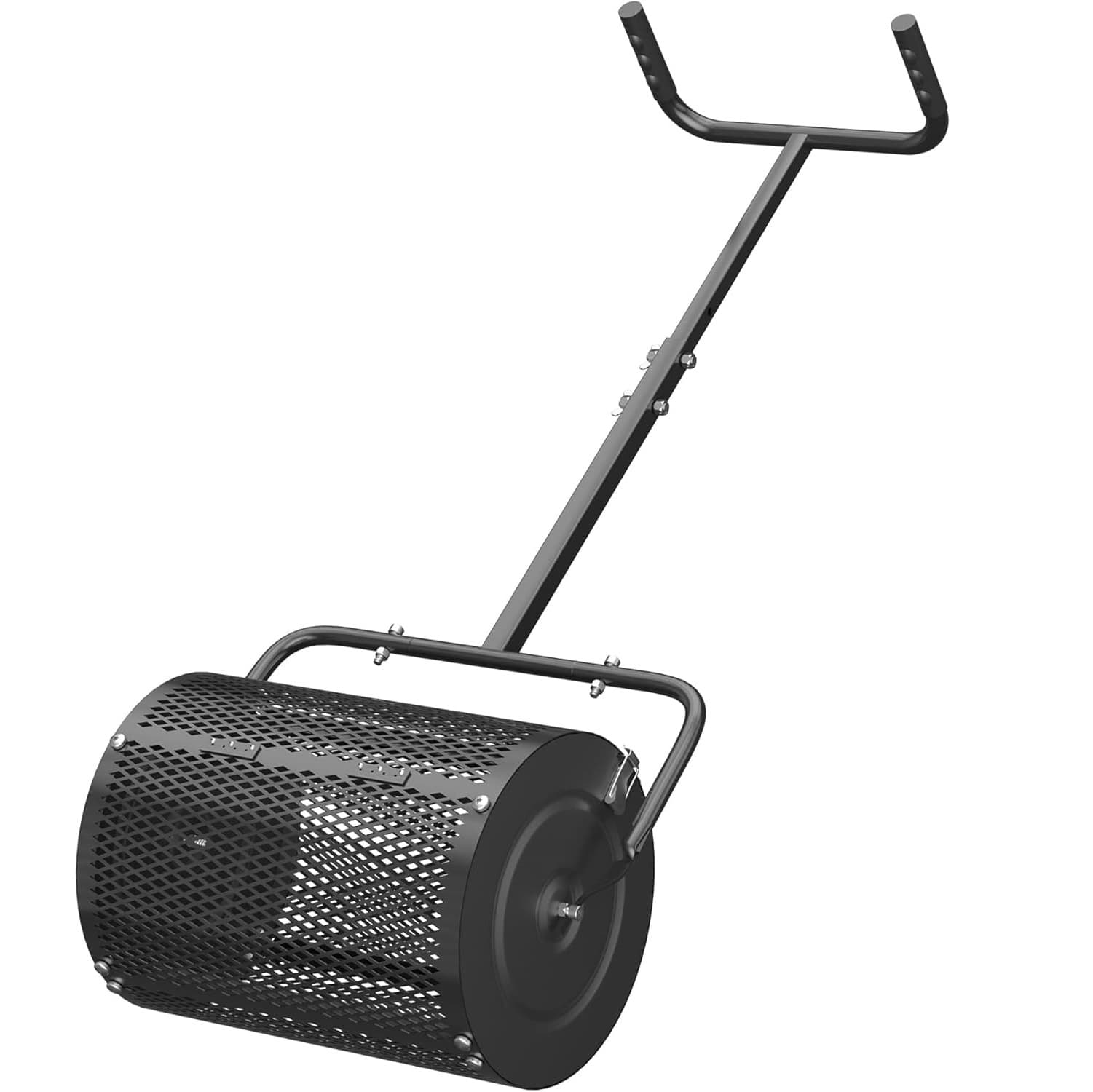 Lawn Compost Spreader, Peat Moss Spreader, Fertilizer Spreader Roller with Adjustable Handle