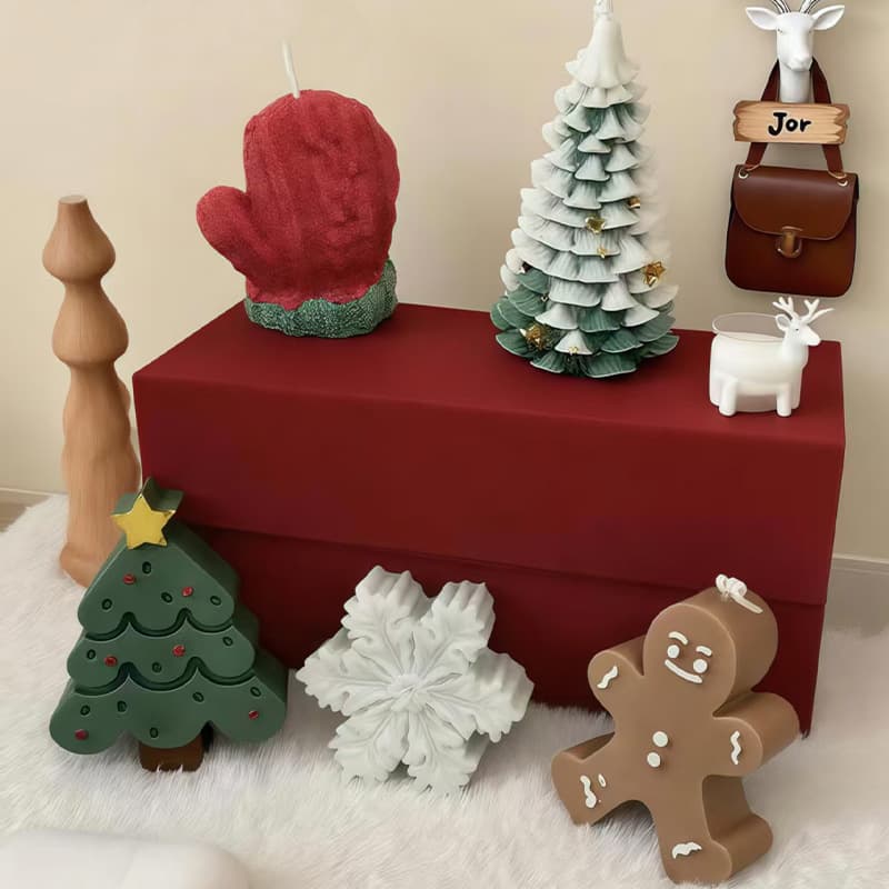 Christmas Snowflake Silicone Mold DIY Scented Candle Plaster Ornament Mold Christmas Snowflake Baking Mousse Egg