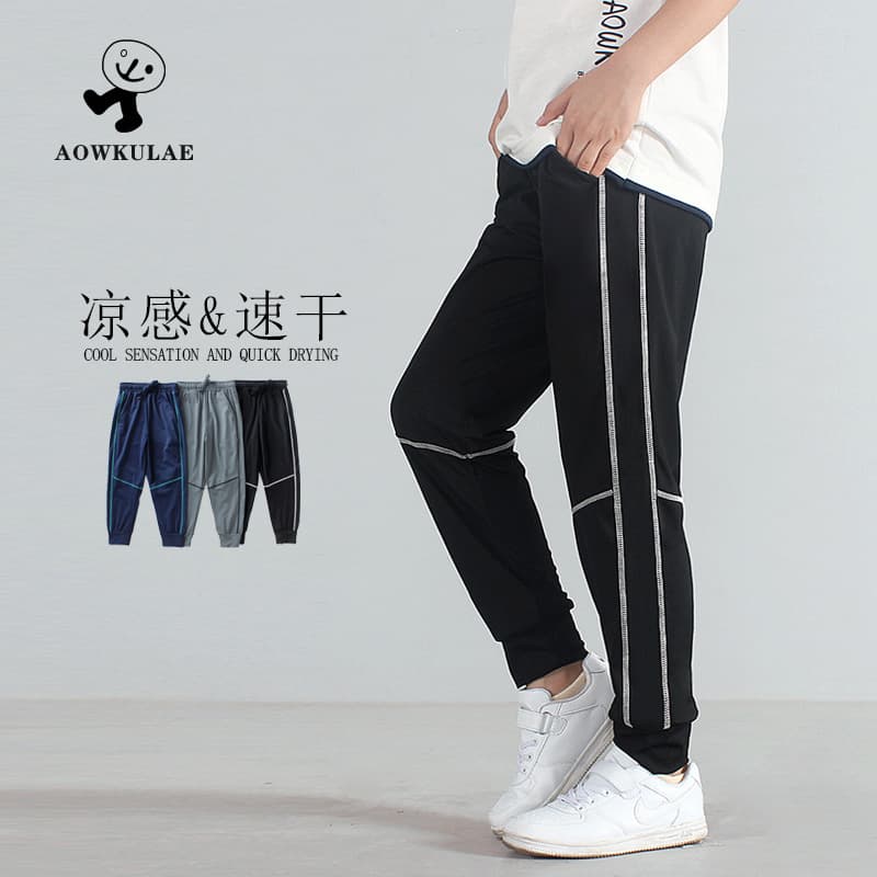 Summer Korean Style New Children's Outdoor Sports Pants Medium/Large Children Ice Silk Quick-Dry Pants Boys' Mosquito-Repellent Pants Wholesale