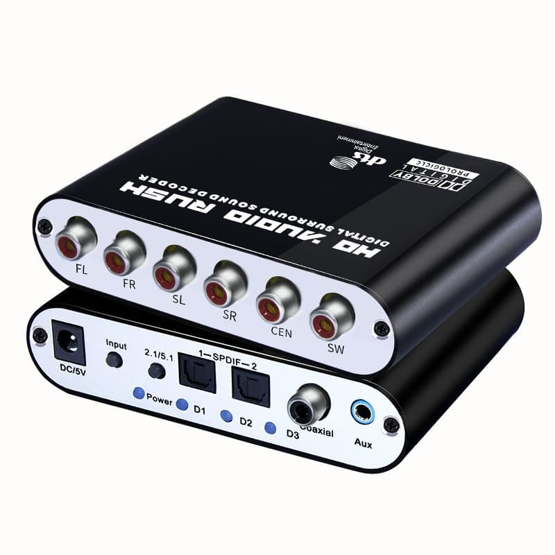 Digital Optical Coaxial to Analog RCA Converter 5.1 Sound DTS/AC3 Audio Decoder