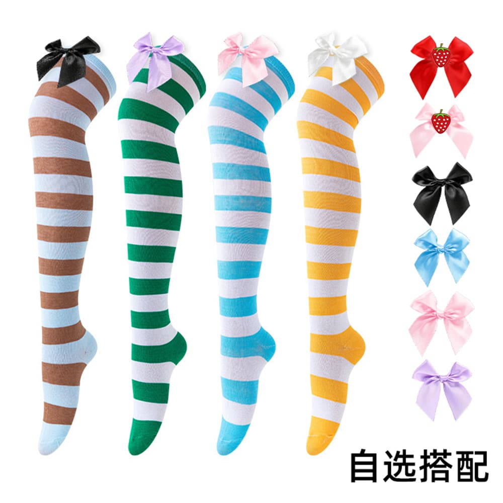 Cross-border Christmas versatile colorful multi-style socks Japanese college style over-the-knee socks slimming tall stockings