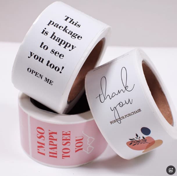 Best-selling English Thank You Strip Sticker Custom Product Packaging Decoration High-Quality Seal Label Custom