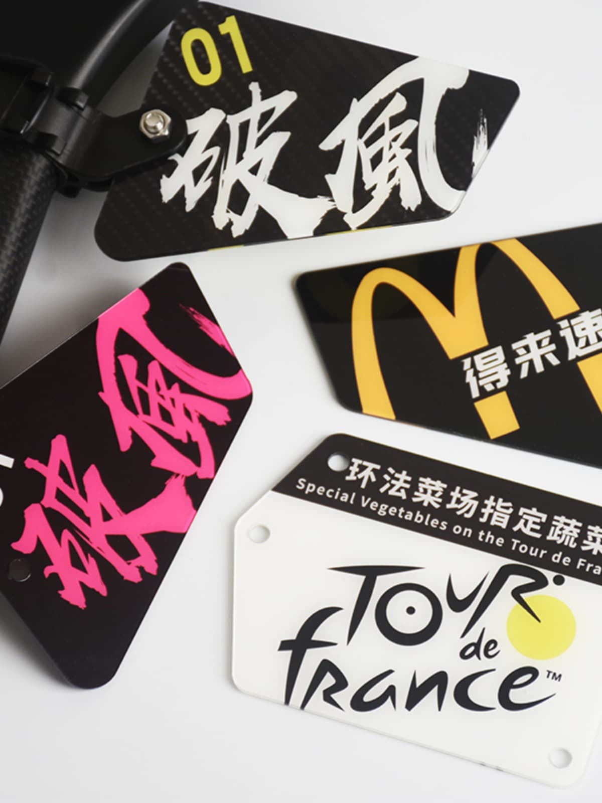Road bike mountain bike bicycle acrylic number plate license plate seat tube bracket surname event team plate