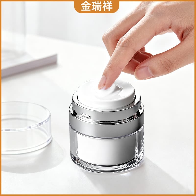 Press Vacuum Cream Jar Foundation Sunscreen Bottle Acrylic Portable Double Layer Face Cream High-End Empty Bottle Refillable