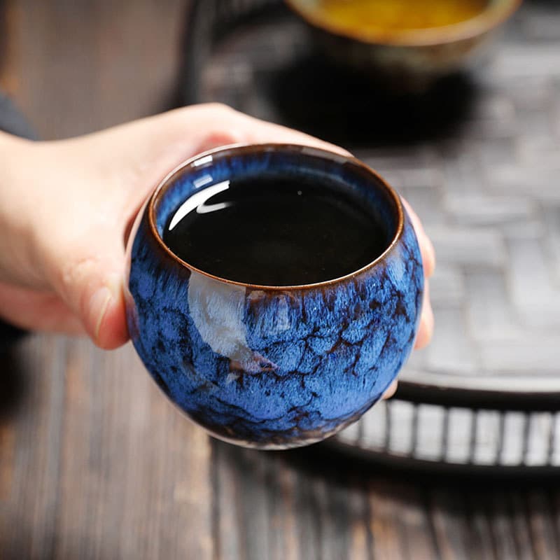 Kiln Transformation Glaze Jian Zhan Master Cup Wide Mouth Gongfu Tea Cup Single Cup Tea Cup Dragon Egg Cup Ming Cup