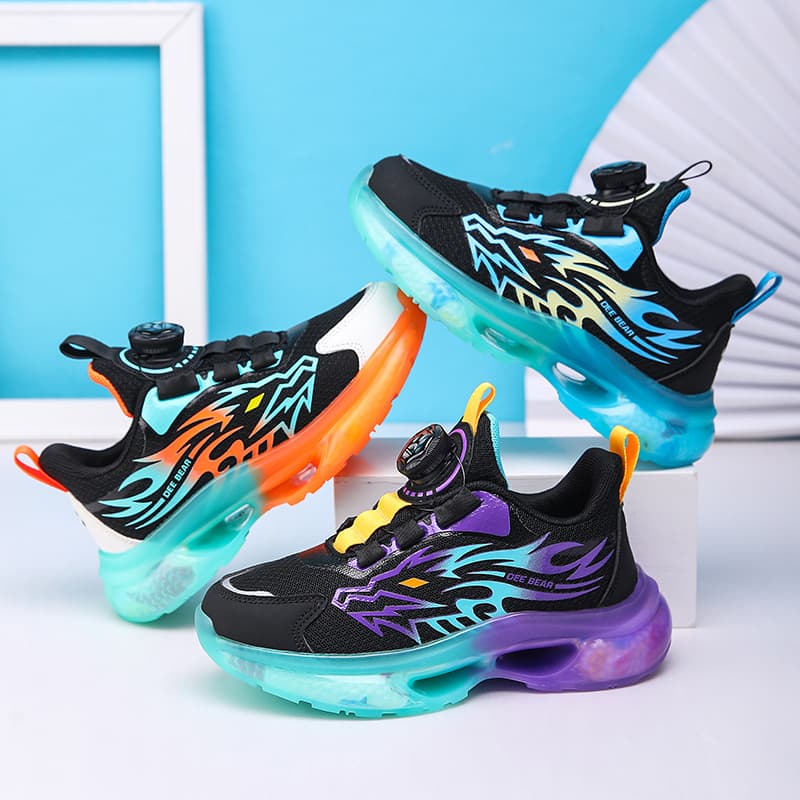 Children's Sports Shoes 2026 Spring/Autumn Boys Mesh Breathable Casual Shoes Middle and Big Boys Running Shoes with Twist Lock